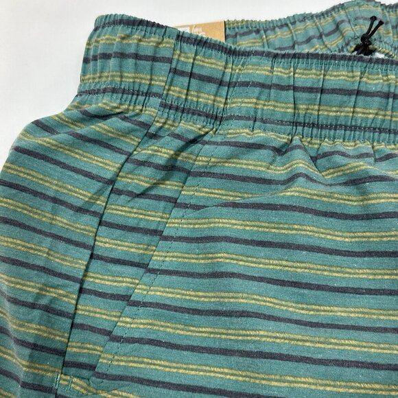 PrAna XL Green Striped Hemp Shorts Drawstring Waist 8" Inseam Mens NWT - Picture 10 of 13